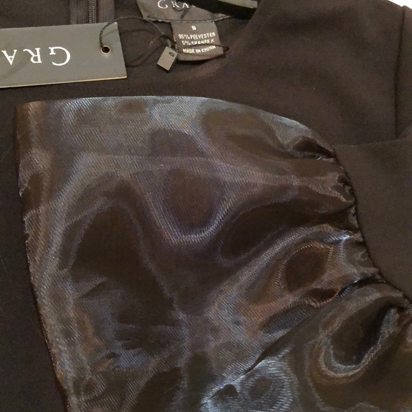 Garcia puff sleeve lace accent crop black top - Picture 8 of 8